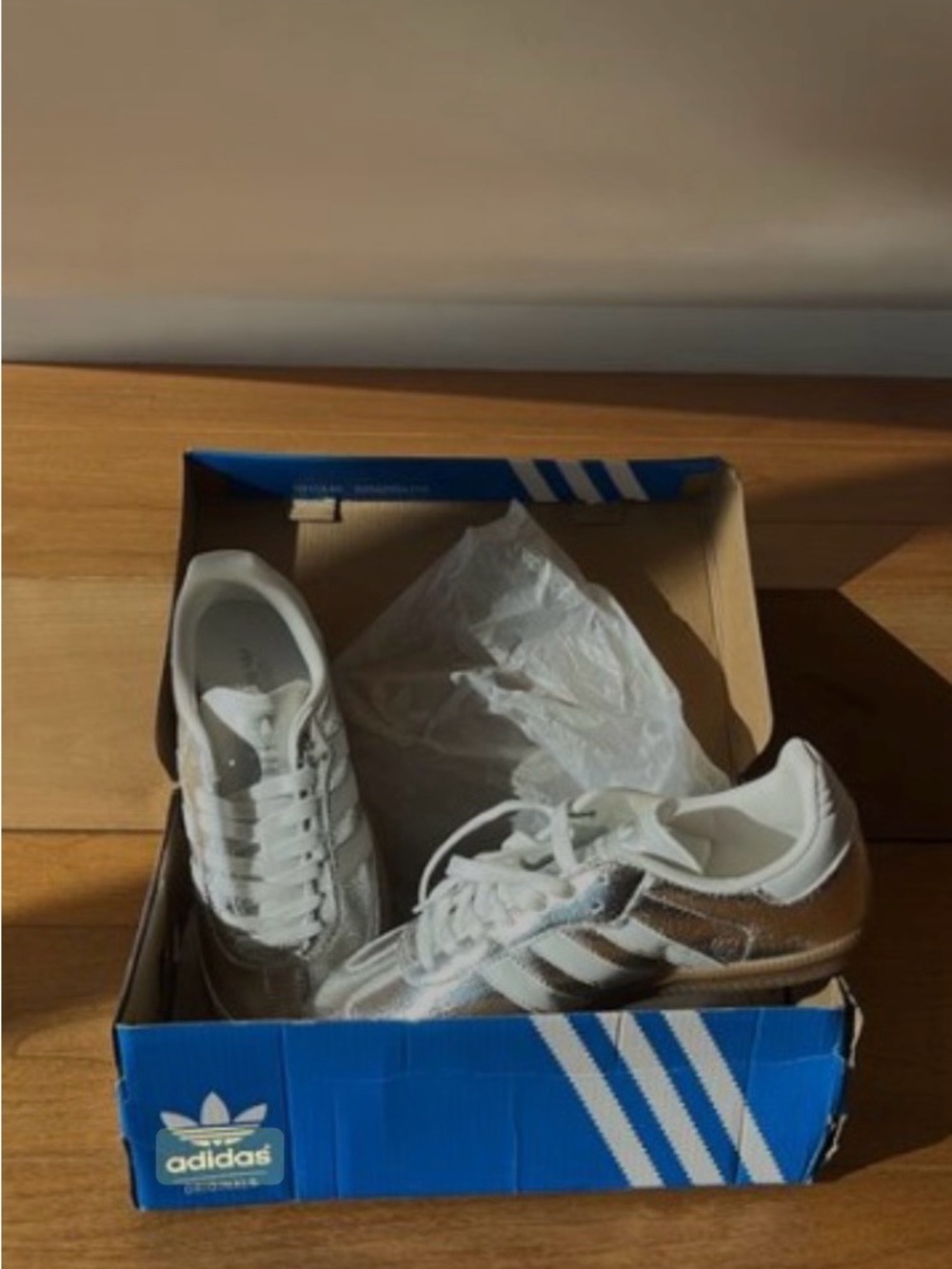 adidas Samba OG White with Metallic Silver